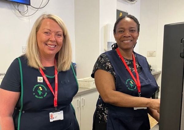 Volunteers working at the hospital cafe