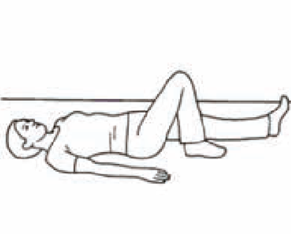 Knee flexion (on back)