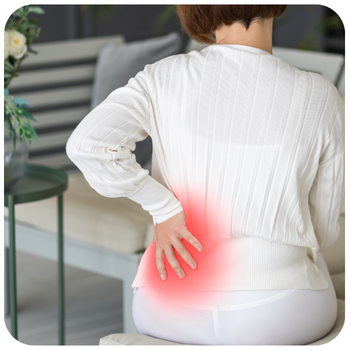 An image of a woman with lower back pain