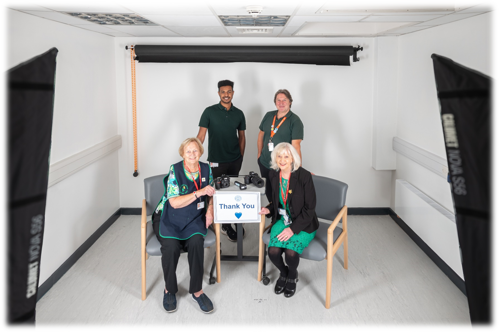 A photo of the donated desks and chairs for the Teledermatology Service