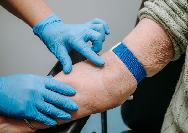 A photo of a blood test preparation