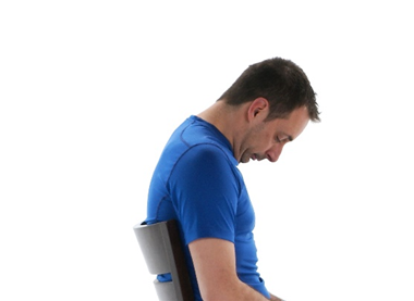 A man doing a neck exercise