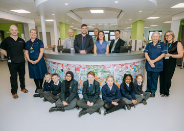 Sherwood Forest Hospitals officially open their new Discharge Lounge with children from Wainwright Primary Academy